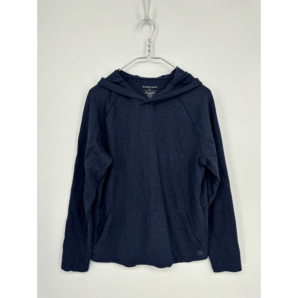 Mizzen + Main Sweatshirt Mens Small Blue Heather Proflex Golf Hoodie Pocket